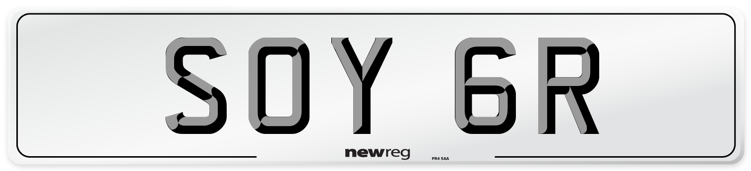 SOY 6R Number Plate from New Reg